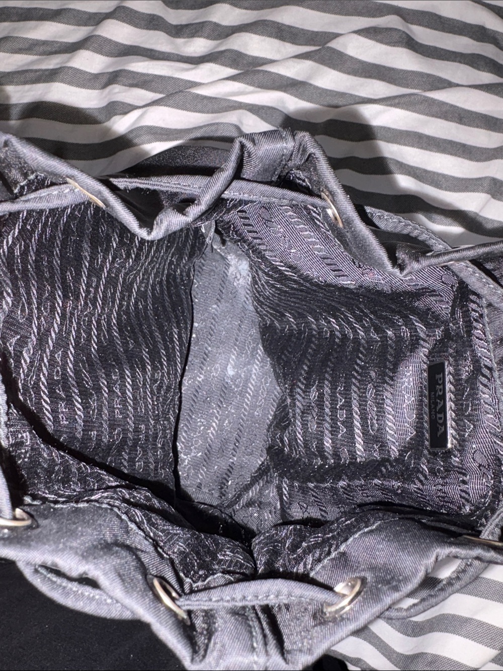 Prada Black Nylon Drawstring Belt Bag - Picture 5 of 9